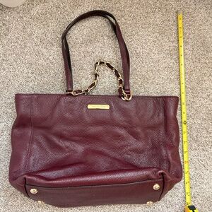 Michael Kors Dark Red Leather Tote